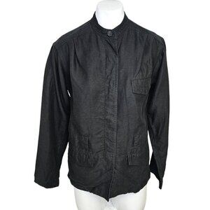Aritzia Wilfred Womens Nicolet  Linen Lyocell Utility Jacket Black Size XXS